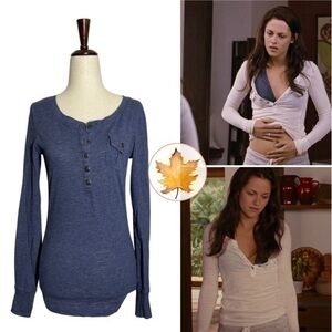 Poof Excellence • Military Pocket Henley Navy Blue M ASO Bella Swan Alt